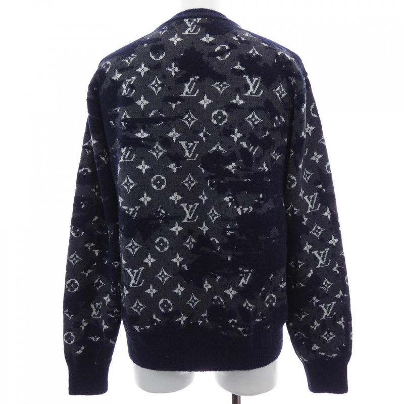 Louis Vuitton Distressed Monogram Crew Neck Hkn03wzmb Knit
