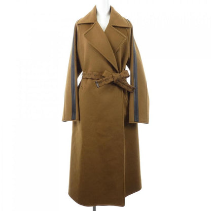 Louis Vuitton Leather Trim Belted Wrap Coat Fnco10qwe Coat