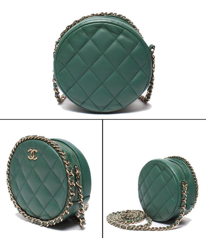 Chanel Chain Shoulder Bag Round Matelasse Gold Hardware No 28 Women's Chanel