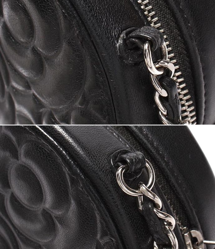 Chanel Chain Shoulder Bag Camellia Round Mini Pochette Silver Hardware 27th