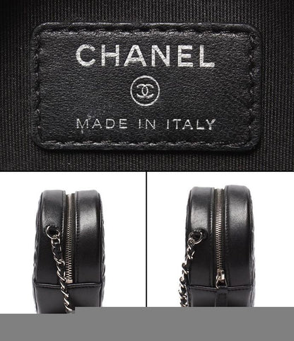 Chanel Chain Shoulder Bag Camellia Round Mini Pochette Silver Hardware 27th