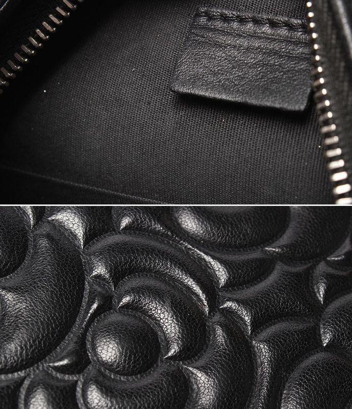 Chanel Chain Shoulder Bag Camellia Round Mini Pochette Silver Hardware 27th