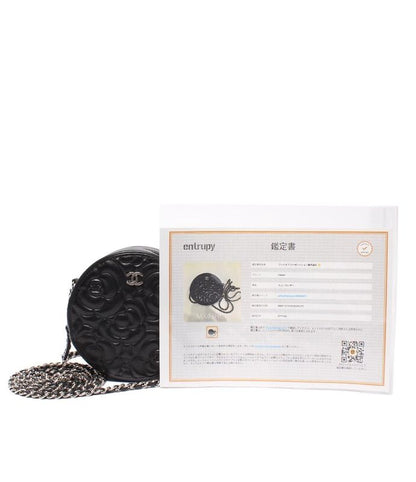 Chanel Chain Shoulder Bag Camellia Round Mini Pochette Silver Hardware 27th