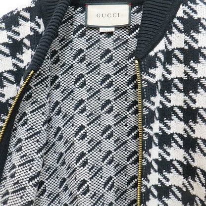 Gucci Bomber Jacket Cardigan Xkduy Black And White Houndstooth Pattern