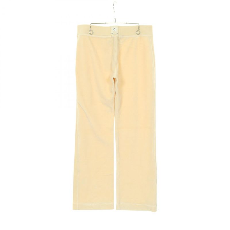 Celine Pants Velor Beige Cotton Sweatpants Women's