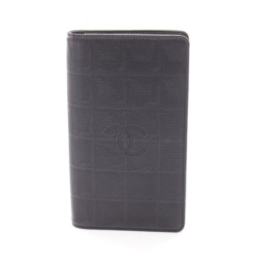 Chanel Bifold Long Wallet New Travel Line Black Leather New Travel Bifold Long