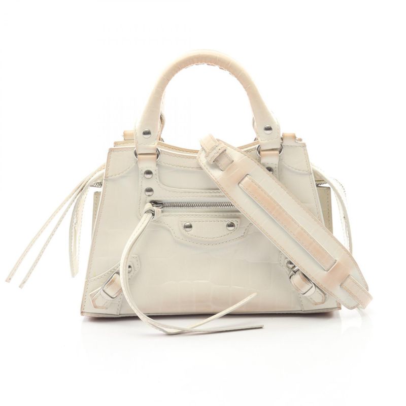 Balenciaga Handbag NEO Class CITY MINI 638524 White Leather Neo Classic City