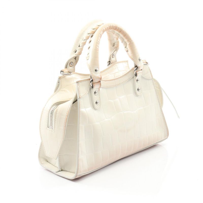 Balenciaga Handbag NEO Class CITY MINI 638524 White Leather Neo Classic City