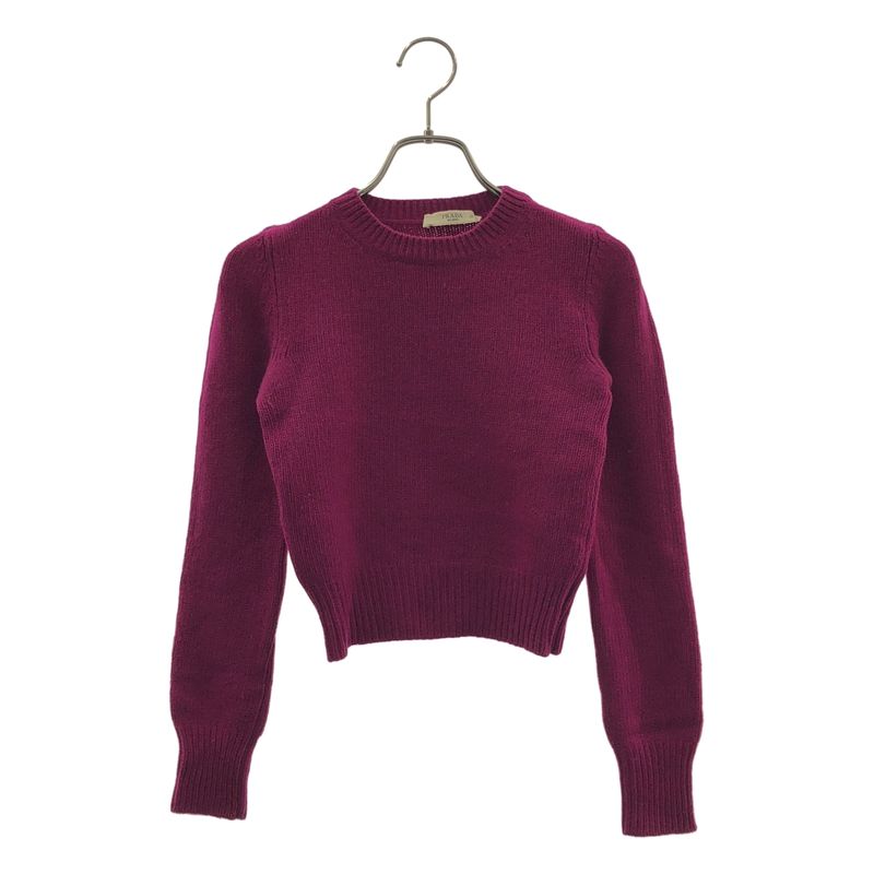 Prada | Wool Crew Neck Knit Sweater | 36 | Purple | Ladies
