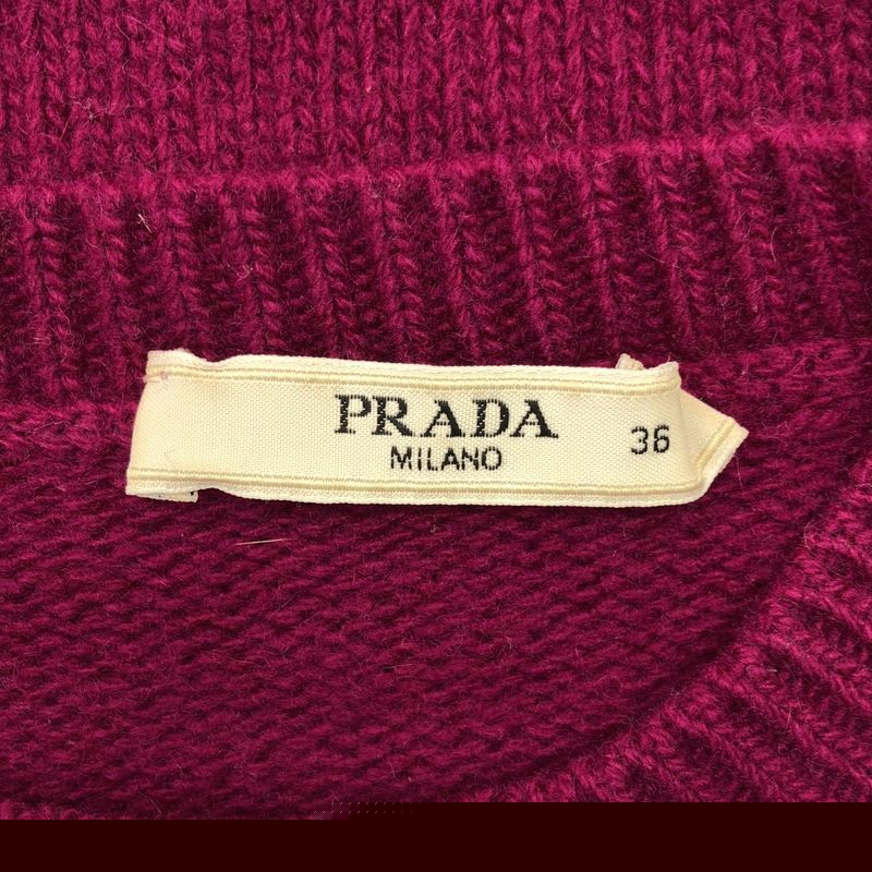 Prada | Wool Crew Neck Knit Sweater | 36 | Purple | Ladies
