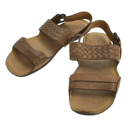 [] Bottega Veneta | Leather Intrecciato Strap Sandals | 42 | Brown | Men's