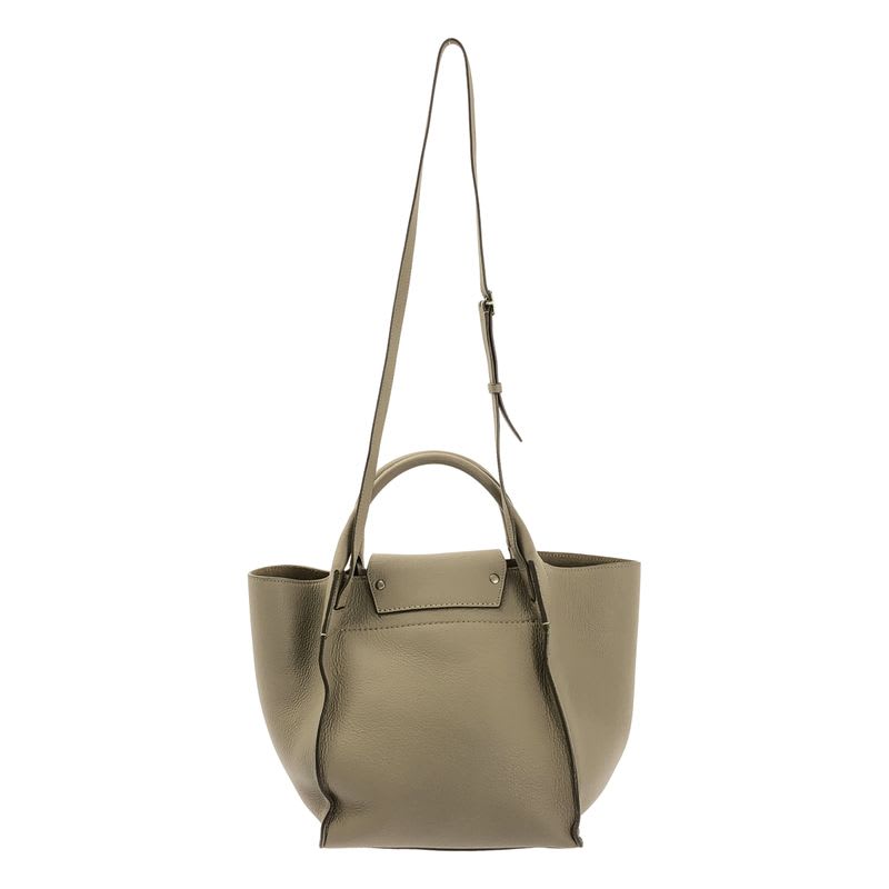 Celine Leather 2-Way Big Bag Small Handbag Light Taupe Ladies
