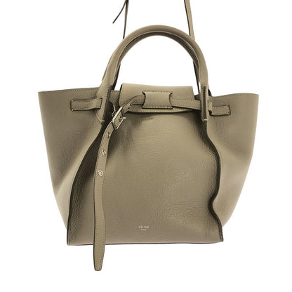 Celine Leather 2-Way Big Bag Small Handbag Light Taupe Ladies