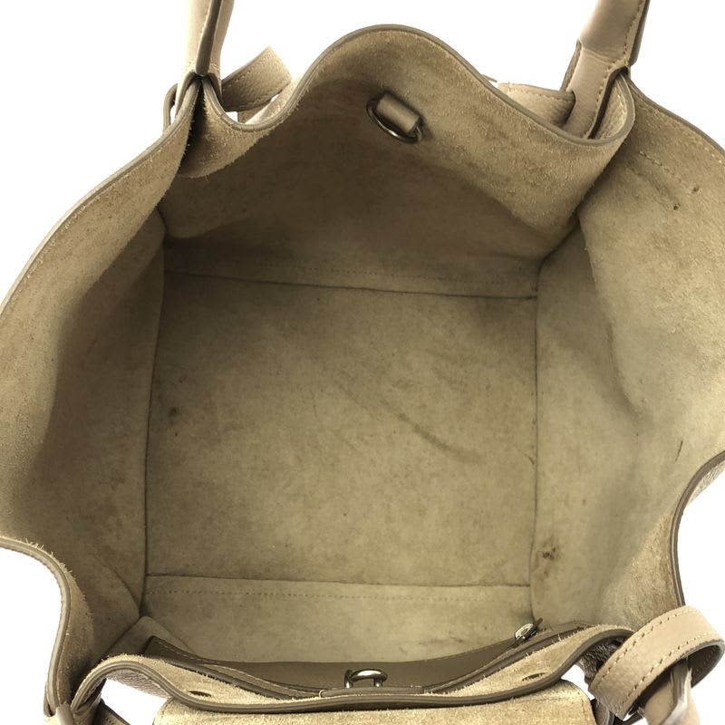 Celine Leather 2-Way Big Bag Small Handbag Light Taupe Ladies