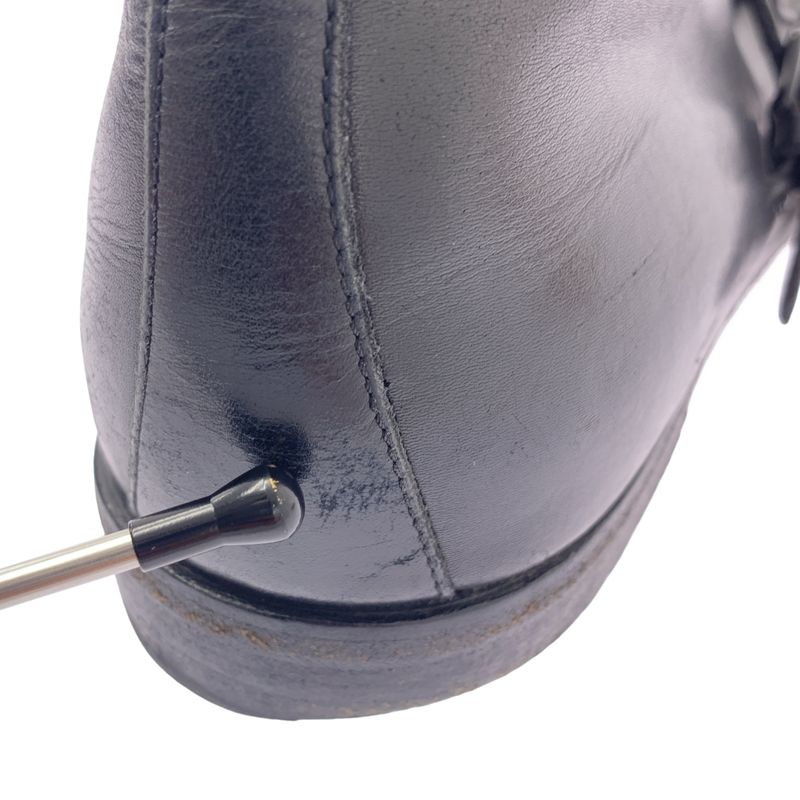 Bottega Veneta | Side Gore Leather Short Boots | 42 1 2 | Black | Men's