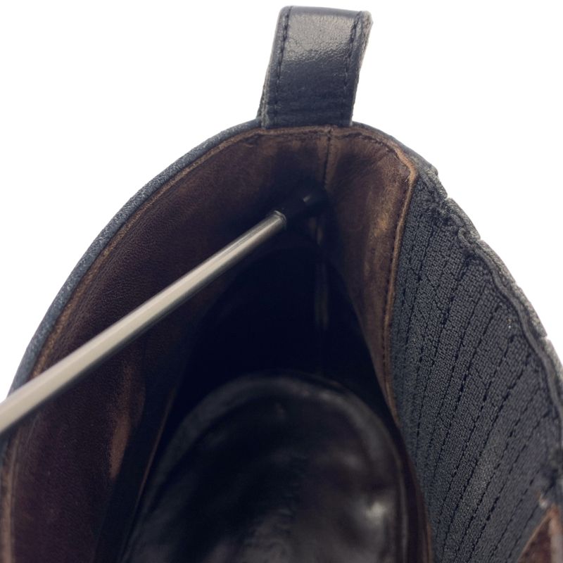 Bottega Veneta | Side Gore Leather Short Boots | 42 1 2 | Black | Men's