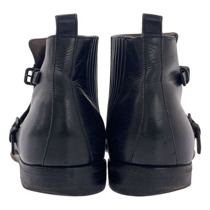 Bottega Veneta Side Gore Leather Short Boots 42 1 2 Black Men's