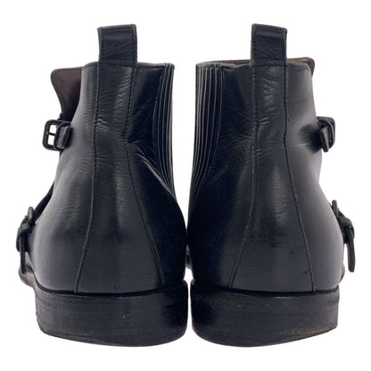 Bottega Veneta | Side Gore Leather Short Boots | 42 1 2 | Black | Men's