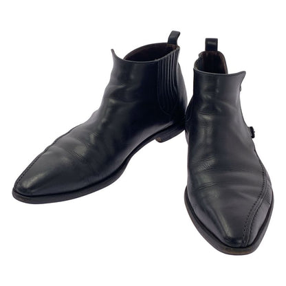 Bottega Veneta | Side Gore Leather Short Boots | 42 1 2 | Black | Men's