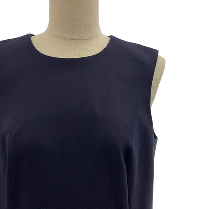 [] Balenciaga | Cotton Back Zip Dress Fully Lined | 36 | Navy | Ladies