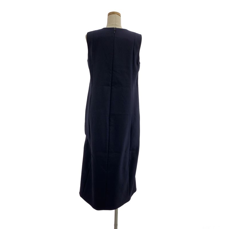 [] Balenciaga | Cotton Back Zip Dress Fully Lined | 36 | Navy | Ladies