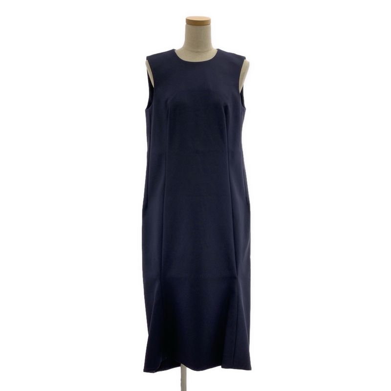 [] Balenciaga | Cotton Back Zip Dress Fully Lined | 36 | Navy | Ladies