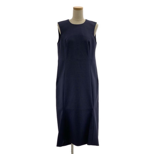[] Balenciaga | Cotton Back Zip Dress Fully Lined | 36 | Navy | Ladies