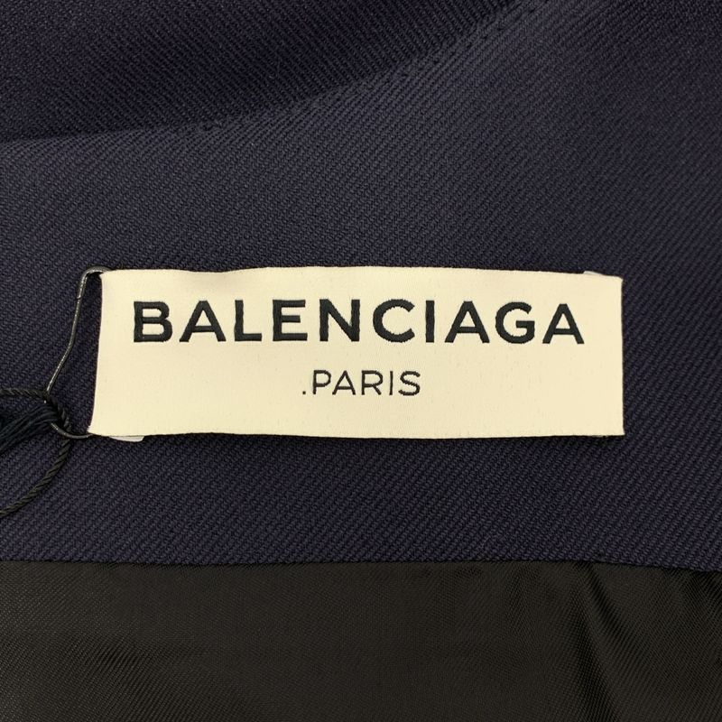 [] Balenciaga | Cotton Back Zip Dress Fully Lined | 36 | Navy | Ladies