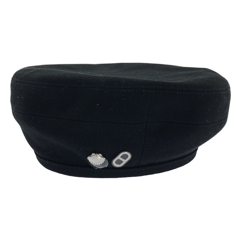 Hermes Saint Honore Hosey & Hoody Cotton Beret 57 Black Ladies