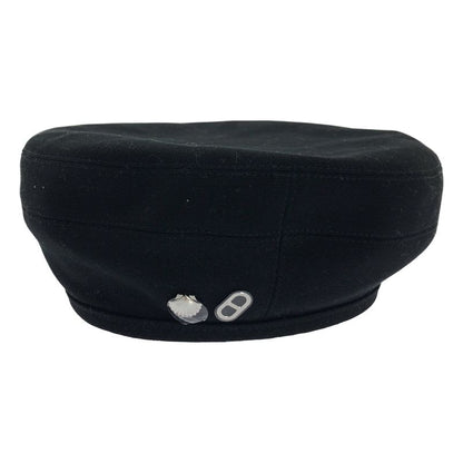 Hermes Saint Honore Hosey & Hoody Cotton Beret 57 Black Ladies