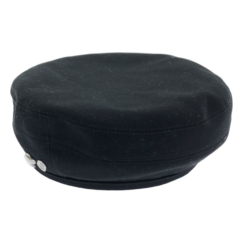 Hermes Saint Honore Hosey & Hoody Cotton Beret 57 Black Ladies