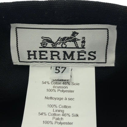 Hermes Saint Honore Hosey & Hoody Cotton Beret 57 Black Ladies