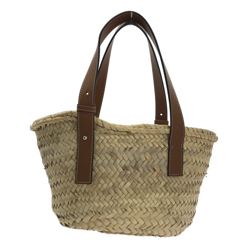 Loewe Anagram Logo Basket Bag Small Natural Brown Ladies
