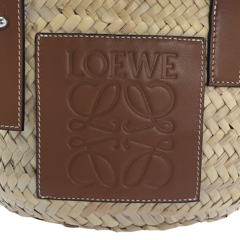 Loewe Anagram Logo Basket Bag Small Natural Brown Ladies