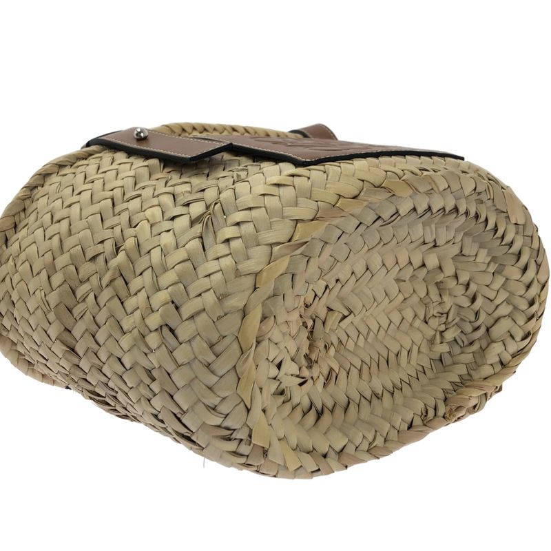[] Loewe | Anagram Logo Basket Bag Small | Natural Brown | Ladies
