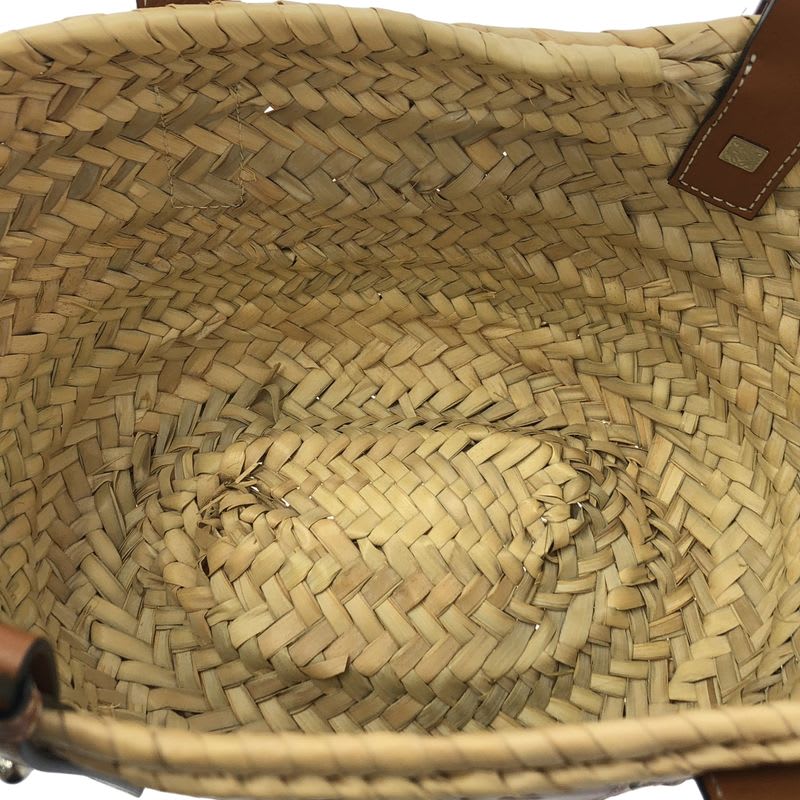 Loewe Anagram Logo Basket Bag Small Natural Brown Ladies