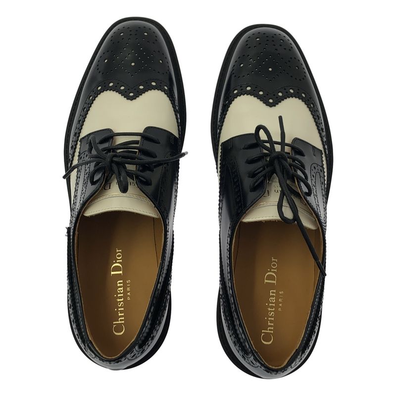 [] Christian DIOR | Teddy Wingtip Lace-up Shoes | 38 | Black White | Ladies