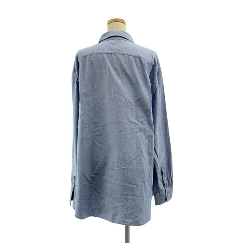Loewe 2021 SS Embroidered Anagram Logo Oversilhouette Shirt 43 Blue