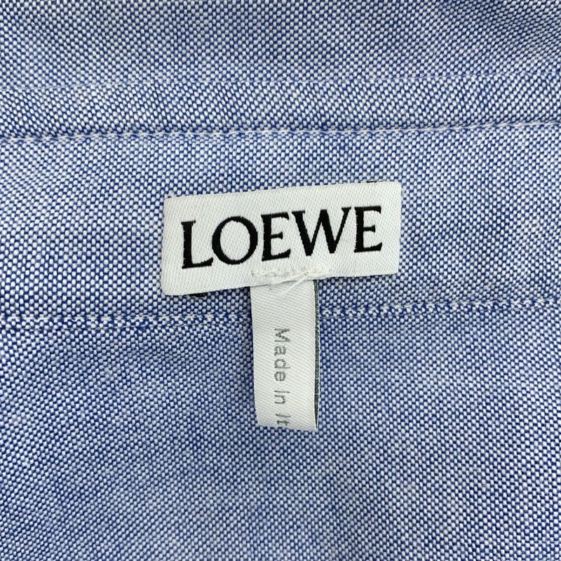 Loewe 2021 SS Embroidered Anagram Logo Oversilhouette Shirt 43 Blue
