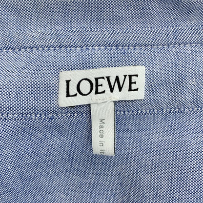 Loewe 2021 SS Embroidered Anagram Logo Oversilhouette Shirt 43 Blue