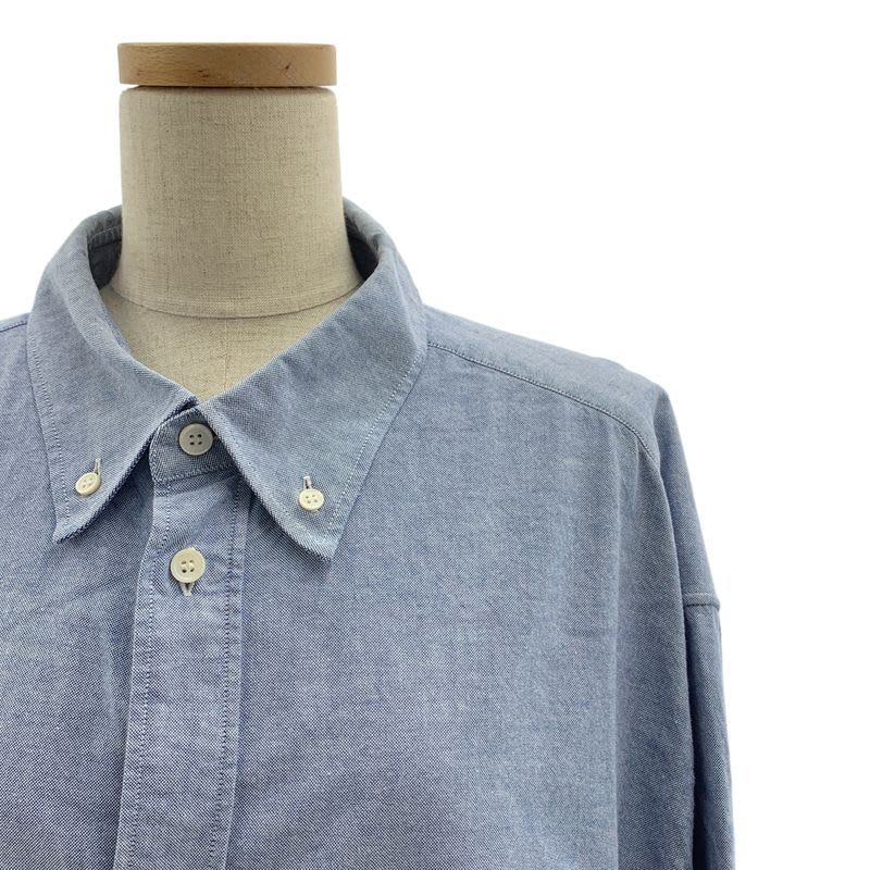 Loewe 2021 SS Embroidered Anagram Logo Oversilhouette Shirt 43 Blue