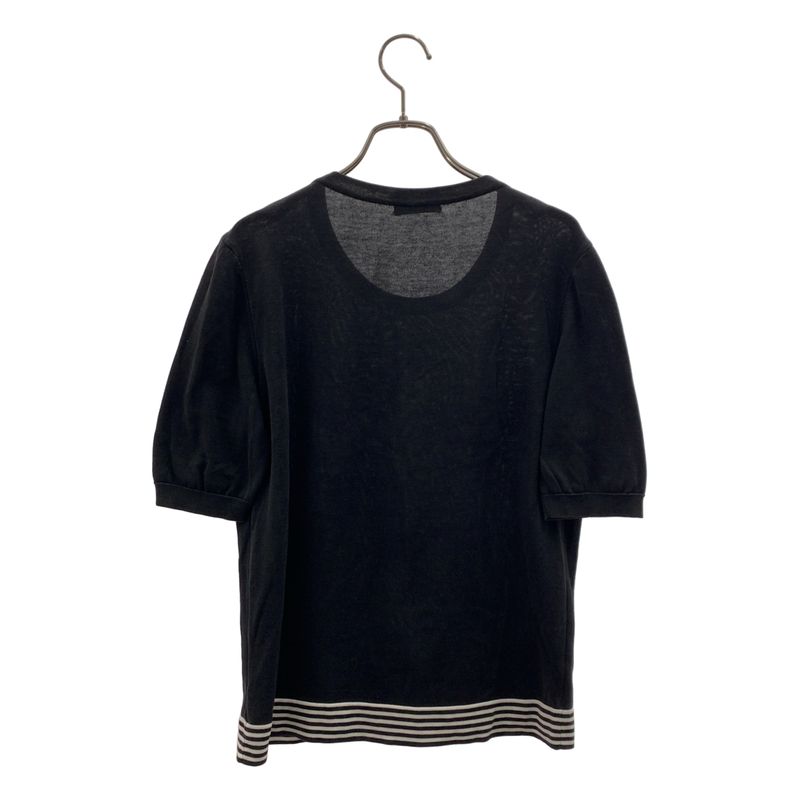 Chanel | Cotton Rib T-shirt Cut And Sew | 42 | Black | Ladies