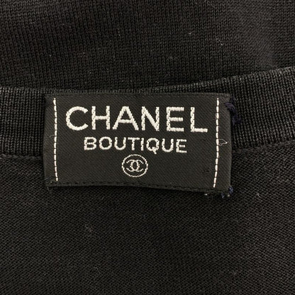 Chanel | Cotton Rib T-shirt Cut And Sew | 42 | Black | Ladies