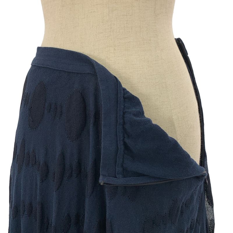 Chanel | Polka Dot Sheer Long Skirt | Navy | Ladies