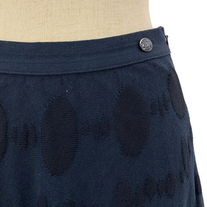 Chanel Polka Dot Sheer Long Skirt Navy Ladies