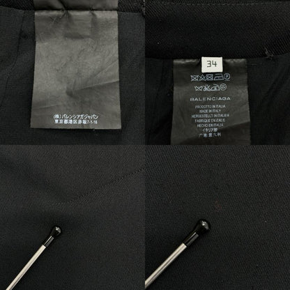 Balenciaga | Back Zip Slit Skirt Fully Lined | 34 | Black | Ladies