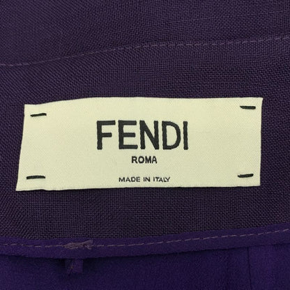 Fendi Mohair Wool Side Pleats Long Skirt 40 Purple Ladies