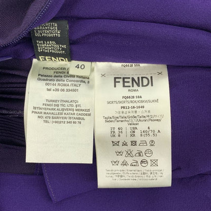 [] Fendi | Mohair Wool Side Pleats Long Skirt | 40 | Purple | Ladies