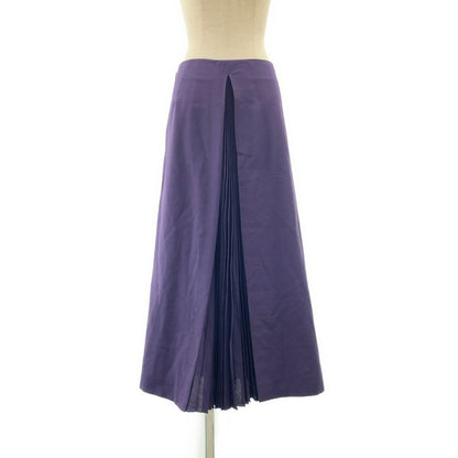 [] Fendi | Mohair Wool Side Pleats Long Skirt | 40 | Purple | Ladies