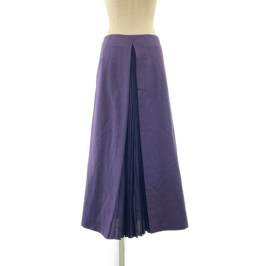 [] Fendi | Mohair Wool Side Pleats Long Skirt | 40 | Purple | Ladies